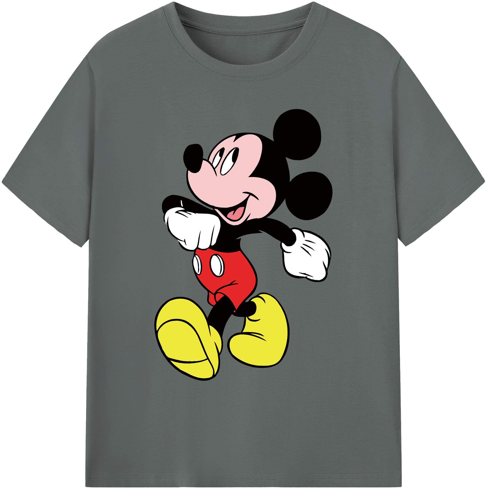 ミッキーマウス Mickey Mouse 綿100％ メンズ半袖Tシャツ｜肌触りやわらか＆通気性